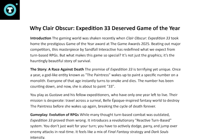 write SEO friendly gaming articles, reviews, and scripts